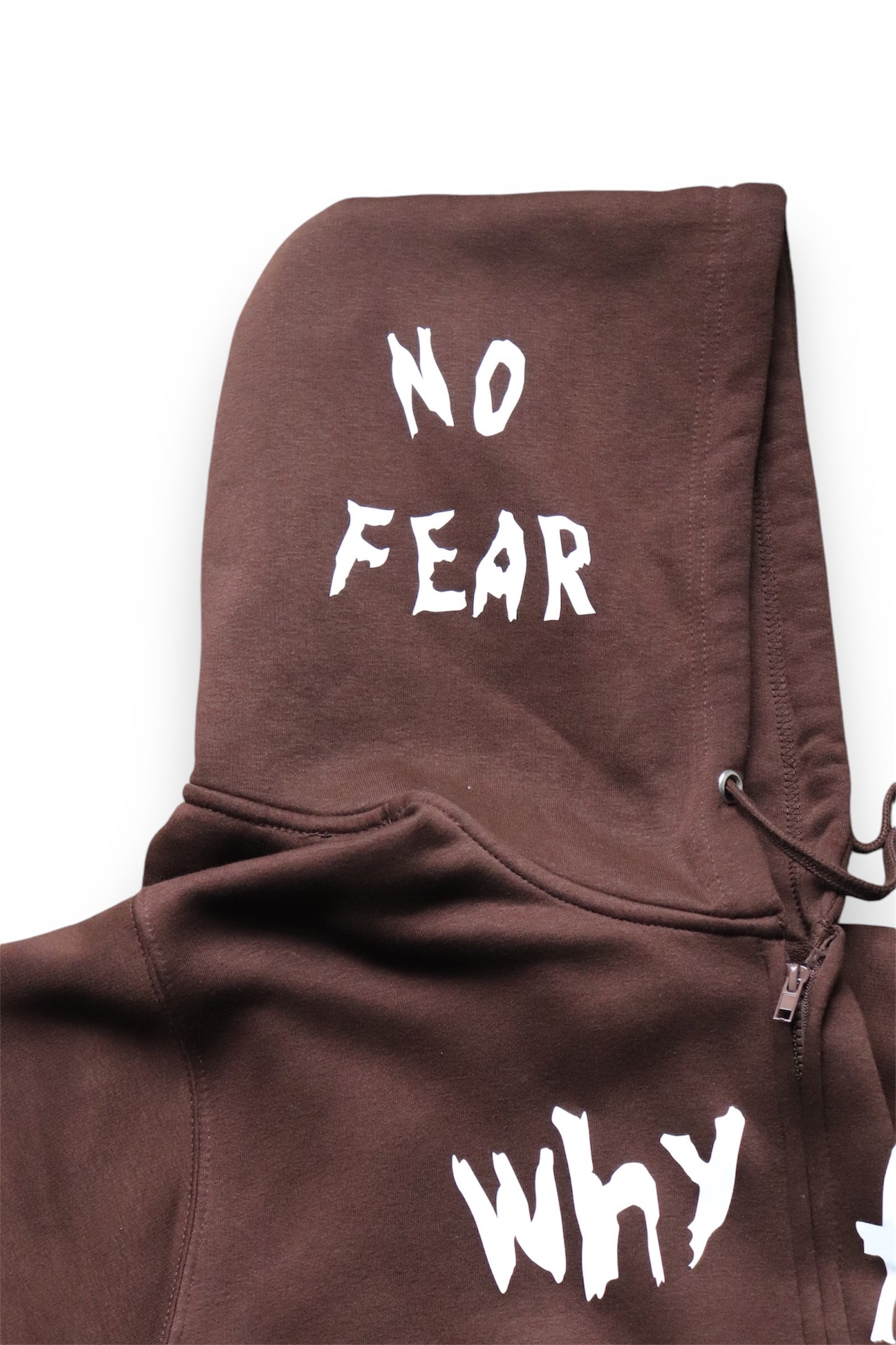 “Why fear” Brown Jacket