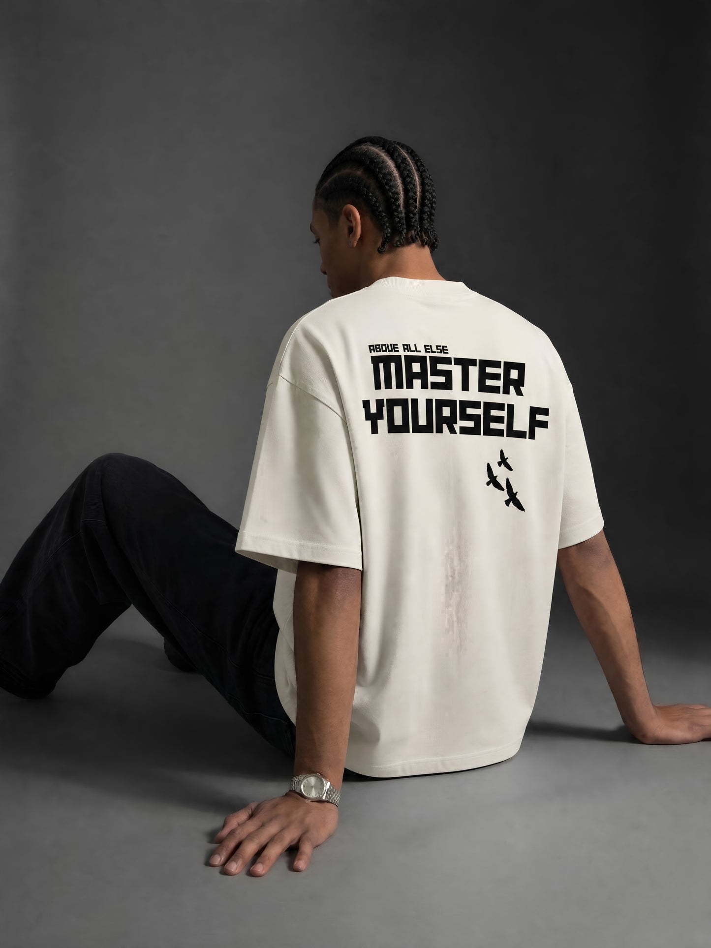 Master Yourself Oversized Tee - Ivory